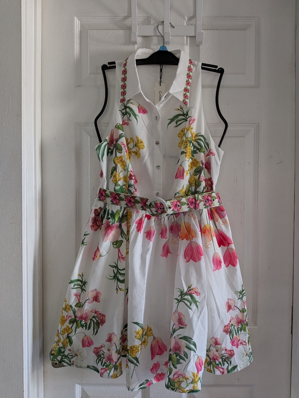 Commense Floral Print Belted Mini Dress - Picture 12 of 16
